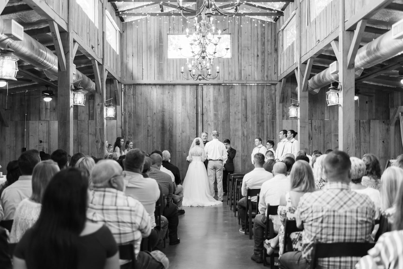 Bride and groom at a barn wedding in east texas